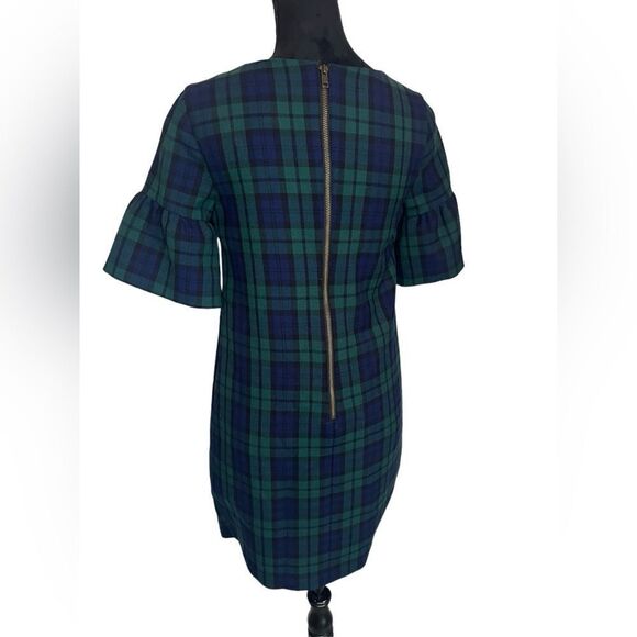 VINEYARD VINES NAVY GREEN PLAID PUFF SLEEVE KNEE LENGTH DRESS SIZE 0 - Picture 11 of 14